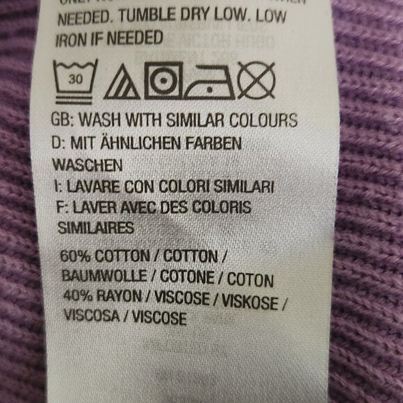 Isaac Mizrahi Purple Elbow Sleeve Double Peplum Hem Tunic Sweater Size XL - Picture 5 of 5